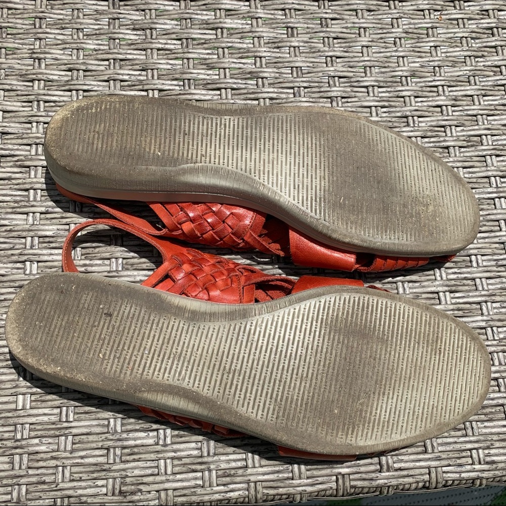 Softspots | Red Leather Huarache Sandals | 11 - Picture 4 of 7